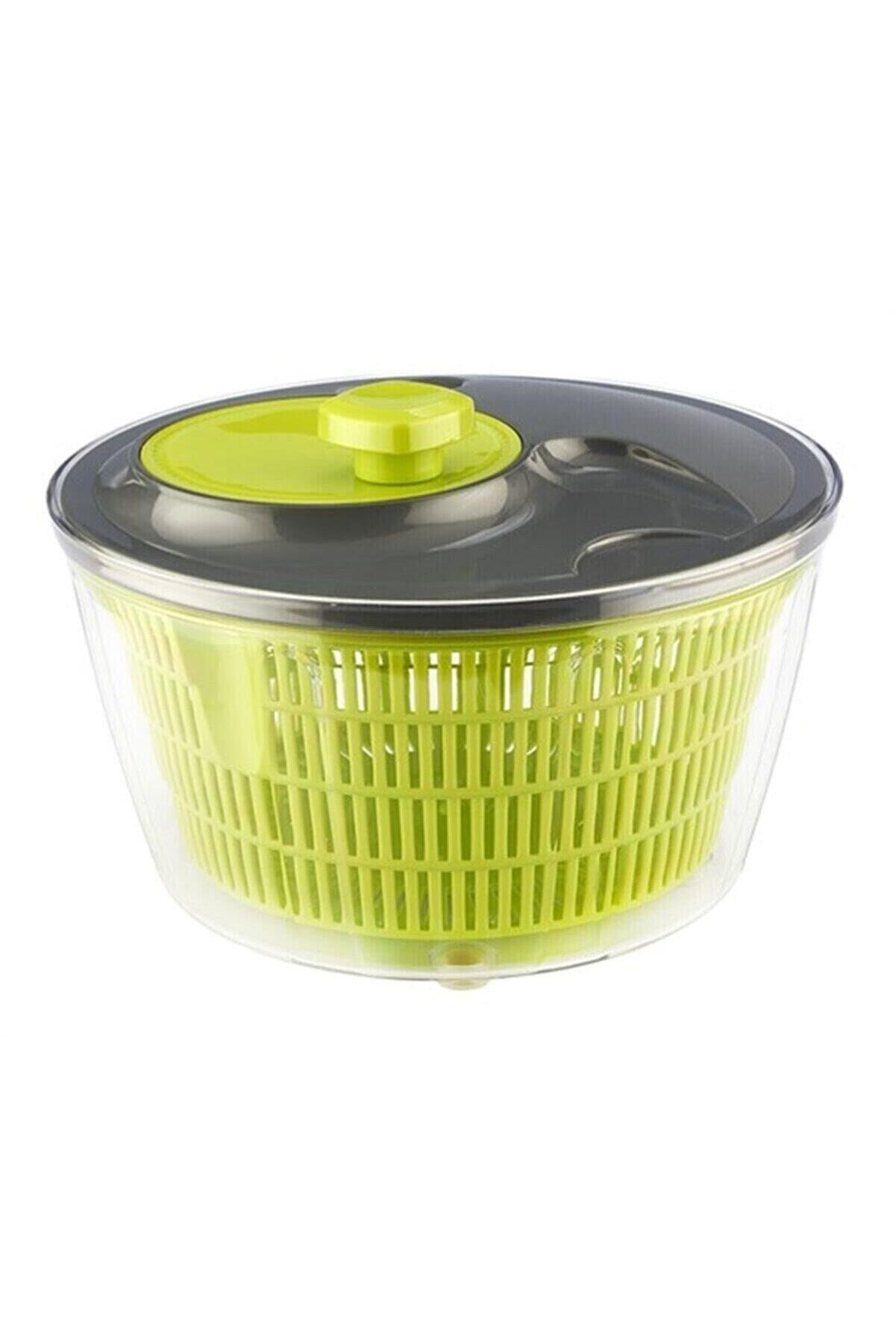 Leggno Pratico Kapaklı Salata Kurutucu Gri/Yeşil