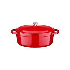 Leggno Gourmet Döküm Flame Oval Tencere Kırımızı 23 x 29 cm