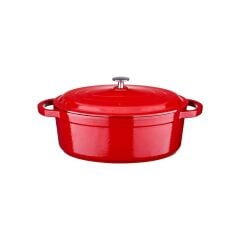 Leggno Gourmet Döküm Flame Oval Tencere Kırımızı 23 x 29 cm