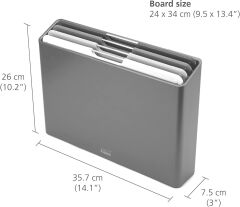 Joseph Joseph Folio Büyük Kesme Tahtası Seti - Gümüş