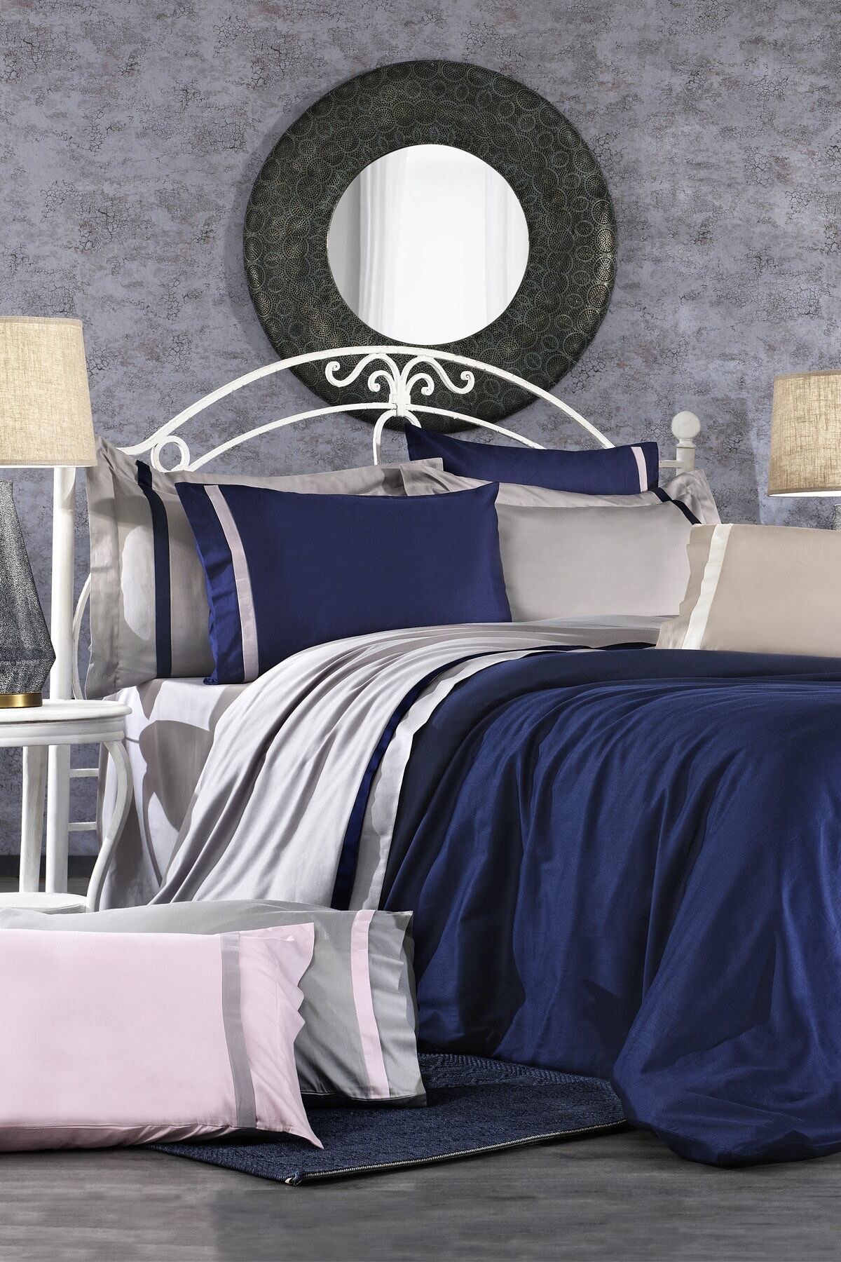 NAZİK HOME ELİTE NEVRESİM TAKIMI SİYAH-KAHVE