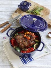 Staub Döküm Tencere Koyu Mavi Yuvarlak 26 cm