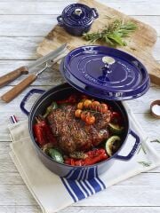 Staub Döküm Tencere Koyu Mavi Yuvarlak 26 cm