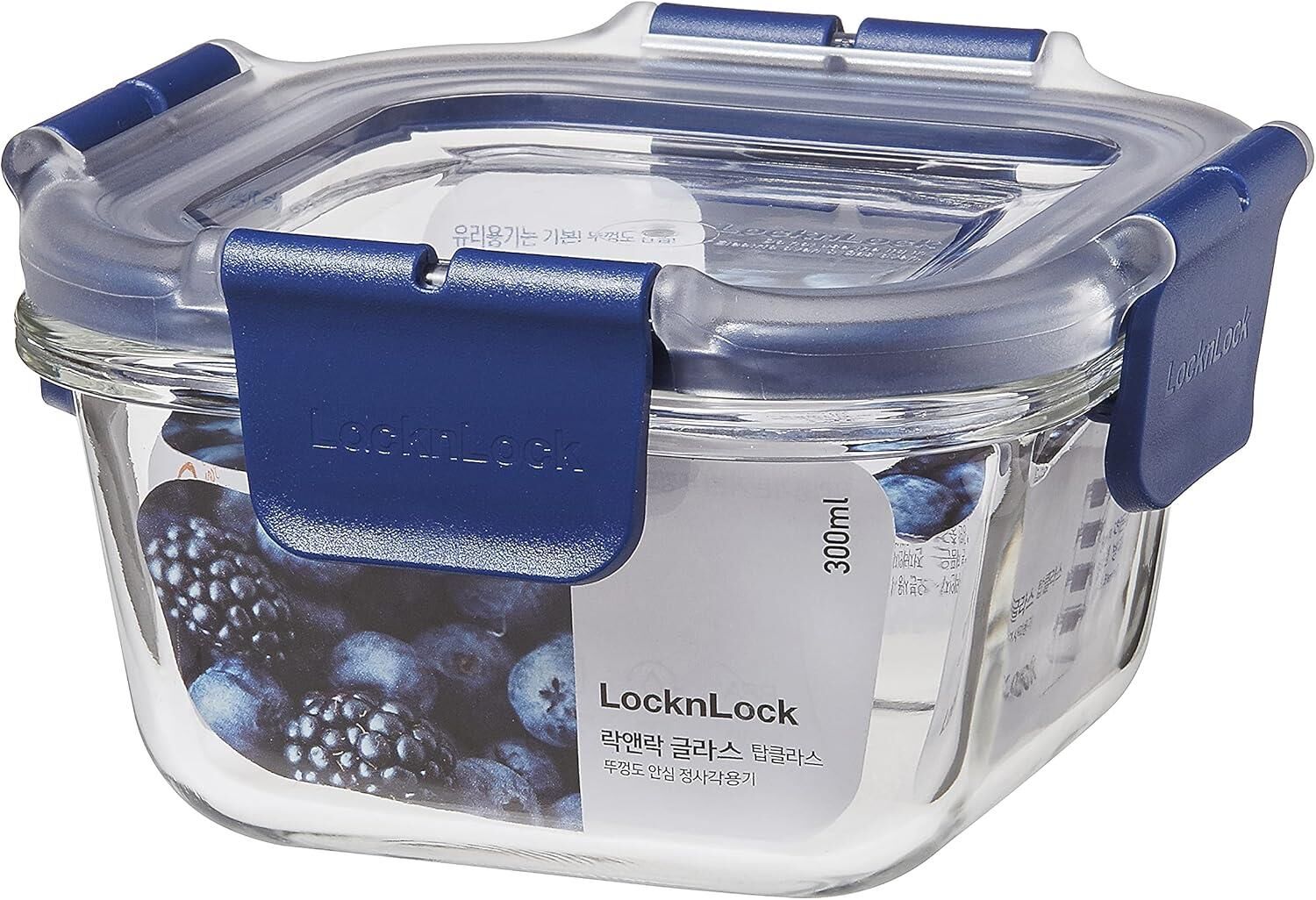 LocknLock Top Class Fırın & Saklama Kabı Kare Kilitli 300 ml Mavi
