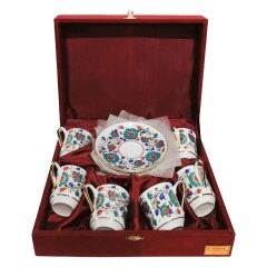 GÜRAL PORSELEN 12 PARÇA TÜRK KAHVESİ TAKIMI