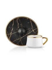 KOLEKSİYON SUFI TURK KAHVE ST 6LI MERMER SIYAH MAT ALTIN