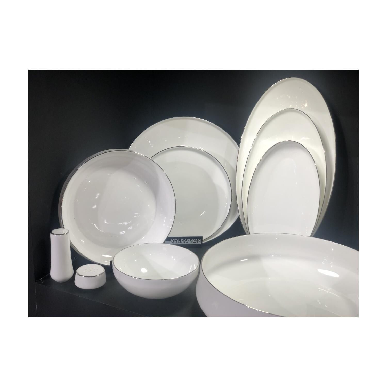 KOLEKSİYON SUFI YEMEK SETI 55 PARCA PARLAK PLATIN