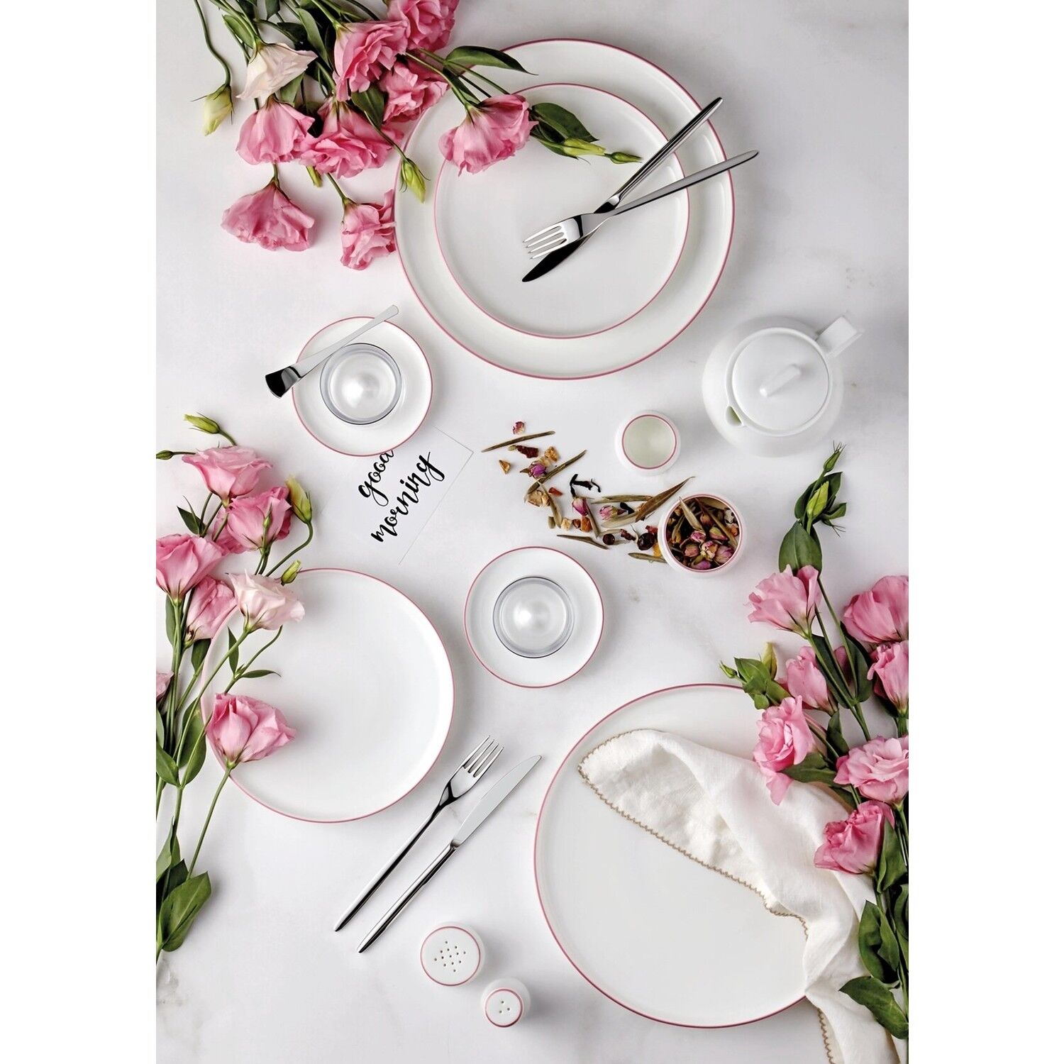 KOLEKSİYON SUFI KAHVALTI ST 52 PARCA PEMBE