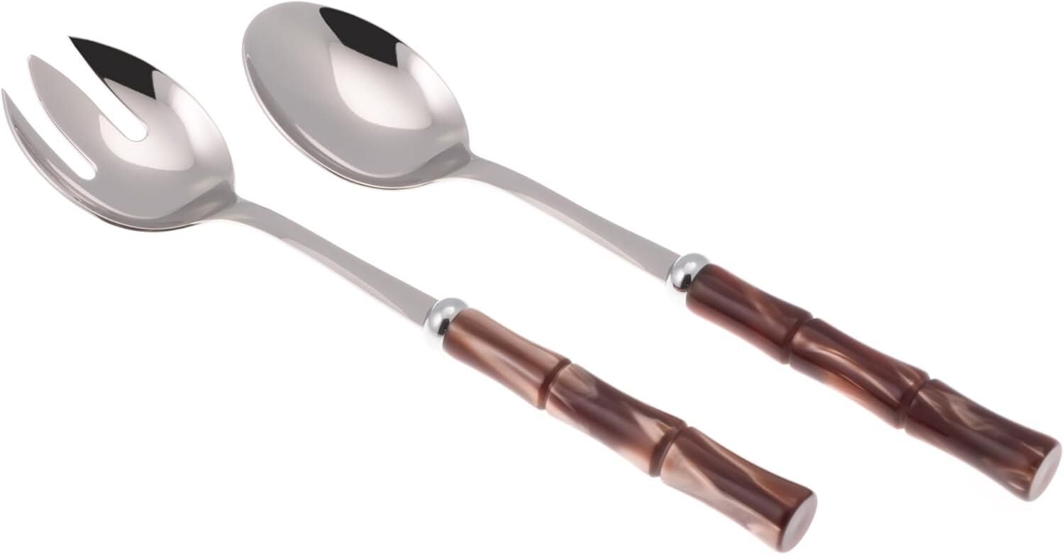 Rivadossi Bamboo Kahverengi Salata Servis Seti 2 Parça