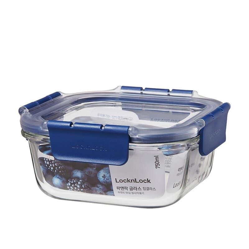 LocknLock Top Class Fırın & Saklama Kabı Kare Kilitli 750 ml Mavi