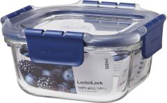 LocknLock Top Class Fırın & Saklama Kabı Kare Kilitli 500 ml Mavi