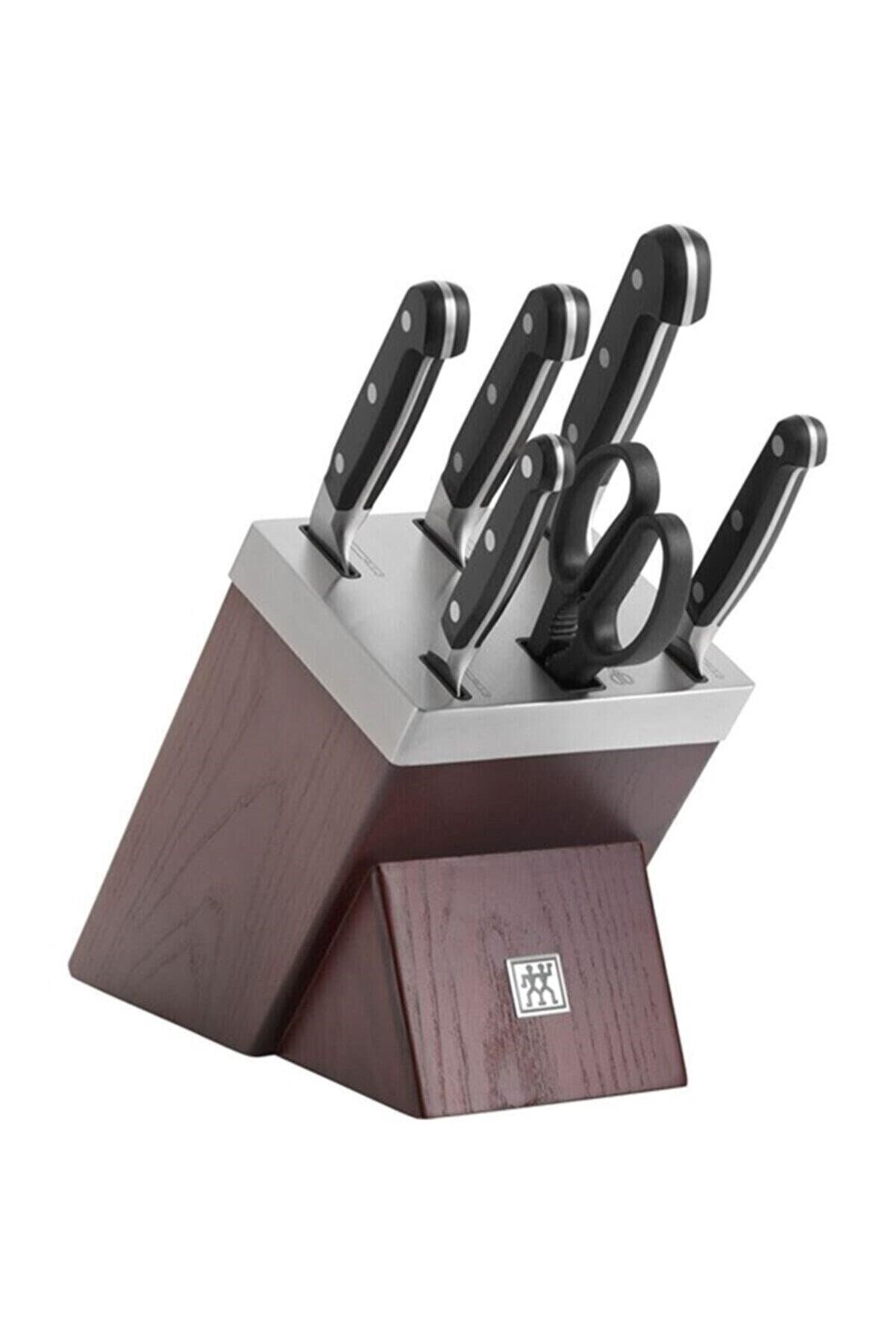 Zwilling PRO BLOK BIÇAK SETİ KENDİNDEN BİLEMELİ | DİŞBUDAK AĞACI | 7-PARÇA