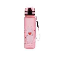 AlpinTec Sevimli Hayvanlar Desenli Pembe Tritan Çocuk Su Matara 500 ml