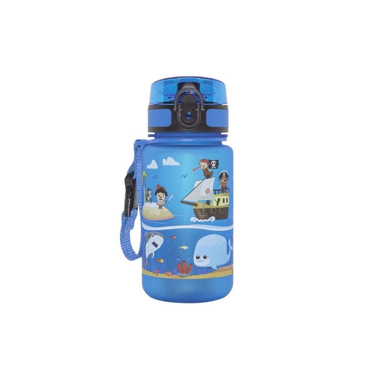 AlpinTec Korsanlı Mavi Tritan Çocuk Suluk Matara 350 ml