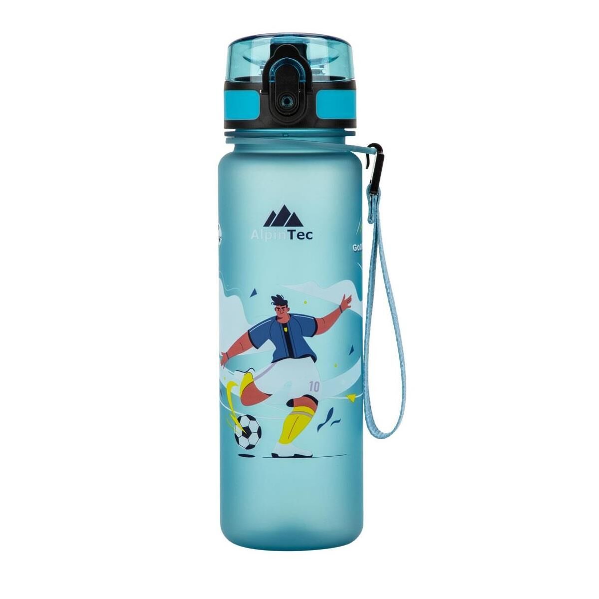 AlpinTec Futbol Desenli Mavi Tritan Çocuk Su Matara 500 ml