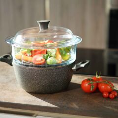 Flonal Pyrex Cam Buharlı Pişirme Aparat Camı 20 cm