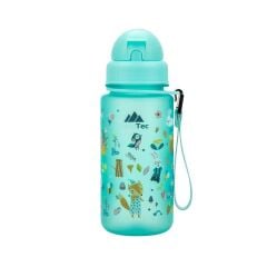 AlpinTec Orman Hayvanları Desenli Açık Mavi Tritan Çocuk Pipetli Su Matara 400 ml