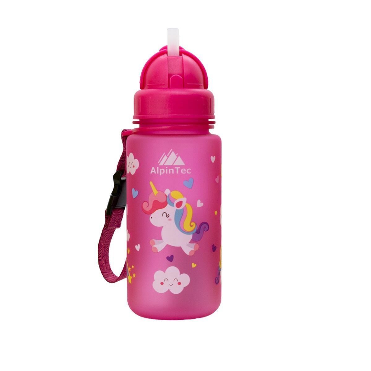 AlpinTec Unicorn Pembe Tritan Çocuk Pipetli Su Matara 400 ml