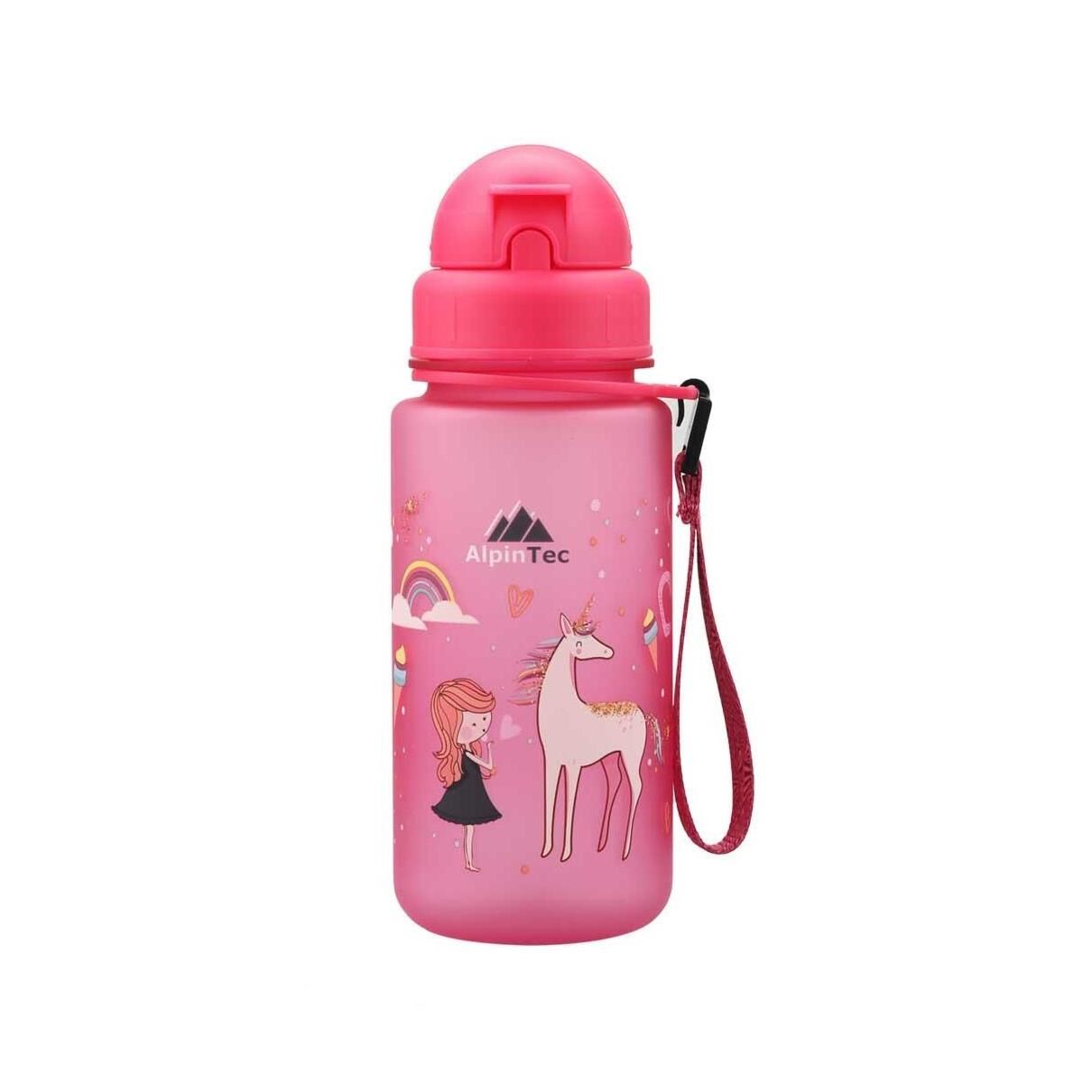 AlpinTec Prenses Pembe Tritan Çocuk Pipetli Su Matara 400 ml