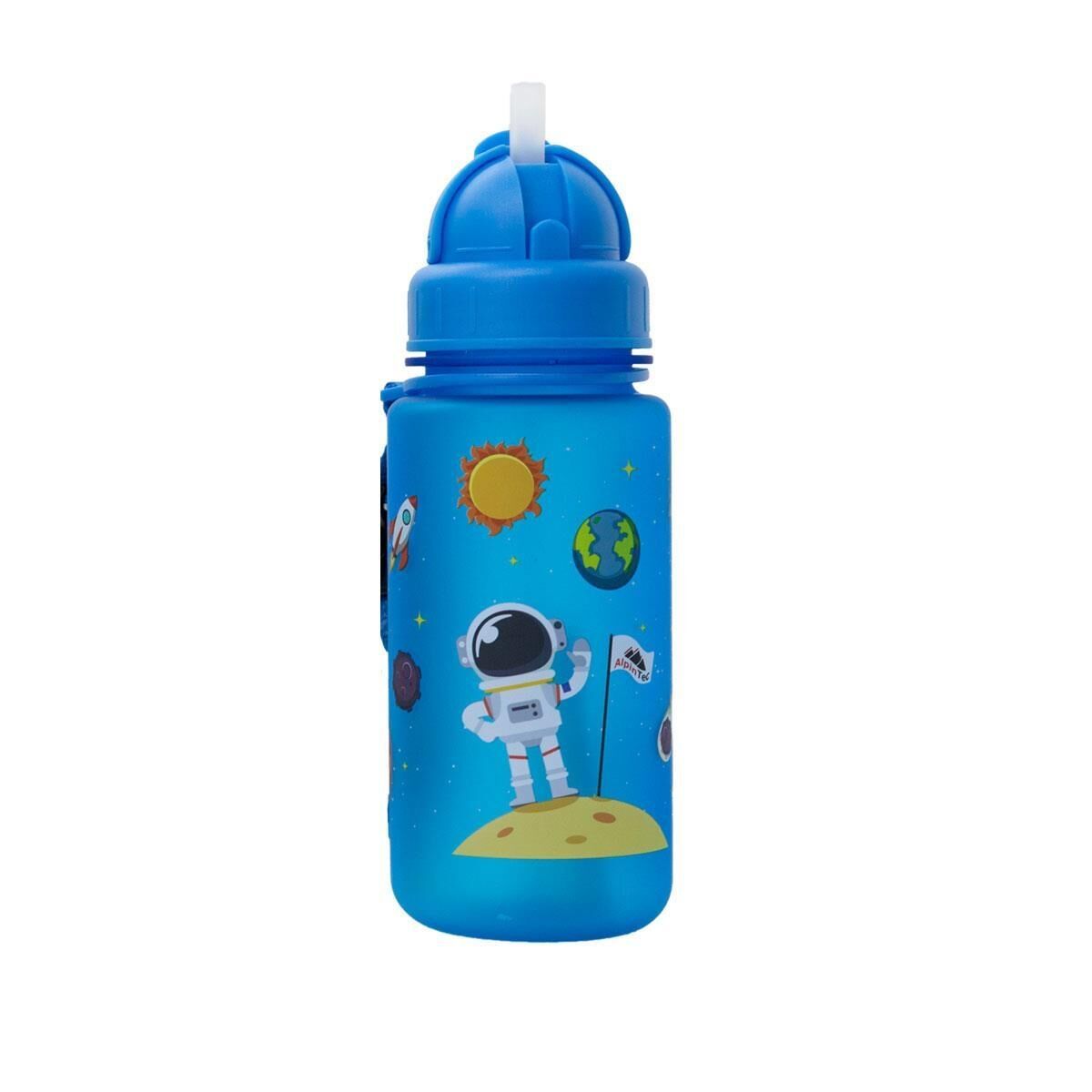 AlpinTec Astronot Mavi Tritan Çocuk Pipetli Su Matara 400 ml