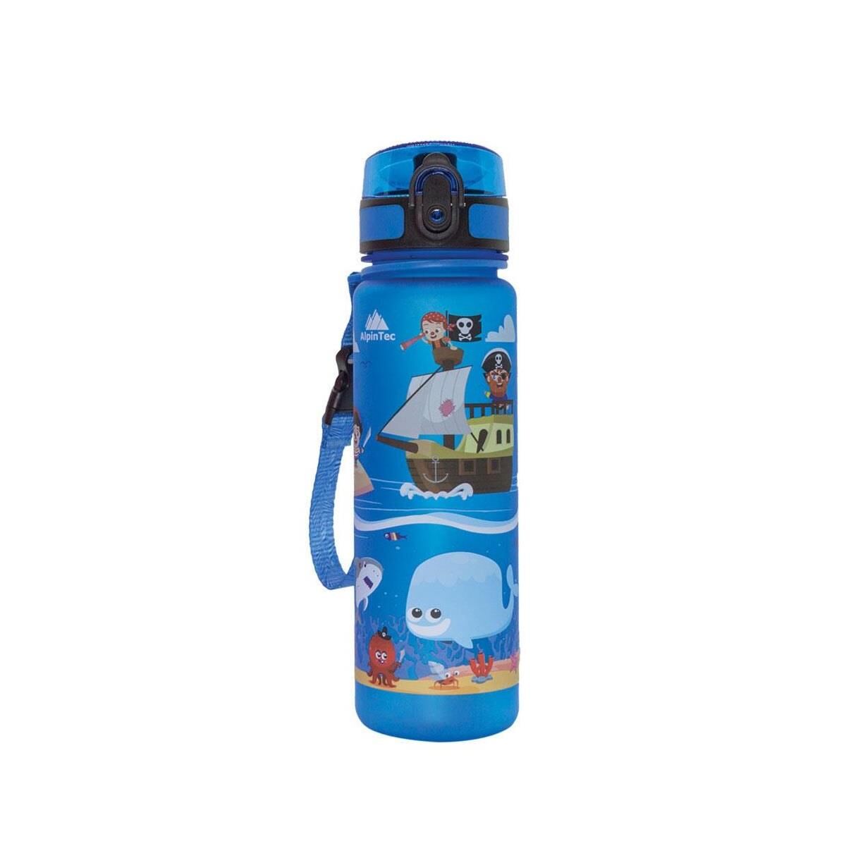AlpinTec Korsanlı Mavi Tritan Çocuk Su Matara 500 ml