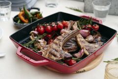 Staub LA COCOTTE Izgara Tava Döküm Demir 33 cm Kiraz