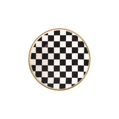 KOLEKSİYON TATLI TABAK SETİ 6 LI DAMA SİYAH BEYAZ