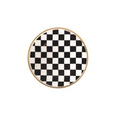 KOLEKSİYON TATLI TABAK SETİ 6 LI DAMA SİYAH BEYAZ