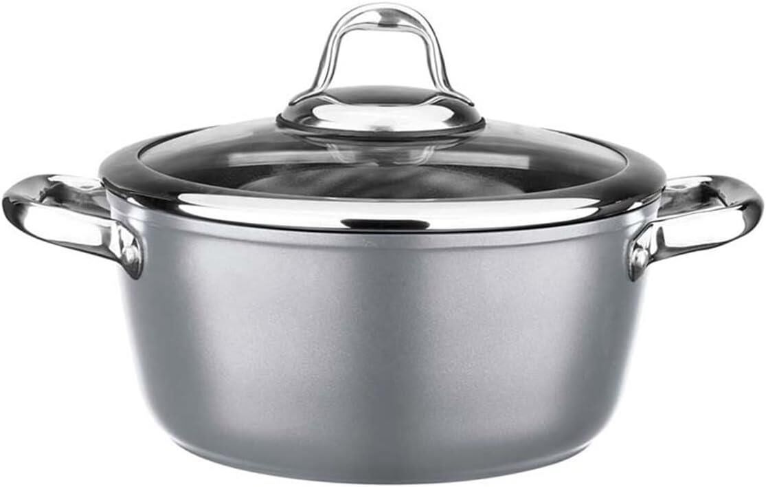 Leggno Master Titanium Derin Tencere 20 cm Metalik Gri