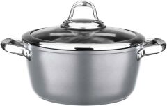 Leggno Master Titanium Derin Tencere 20 cm Metalik Gri