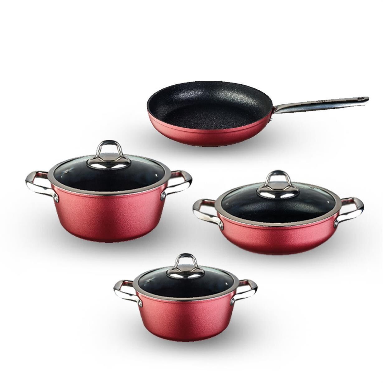 Leggno Master Daily 7 Prç Tencere Seti Metalik Kırmızı