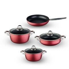Leggno Master Daily 7 Prç Tencere Seti Metalik Kırmızı
