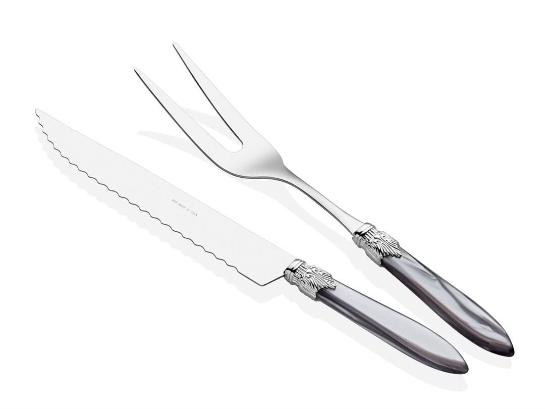 Rivadossi Laura Chrome Gri Et Çatal Bıçak Seti Gümüş Tokalı 2 li