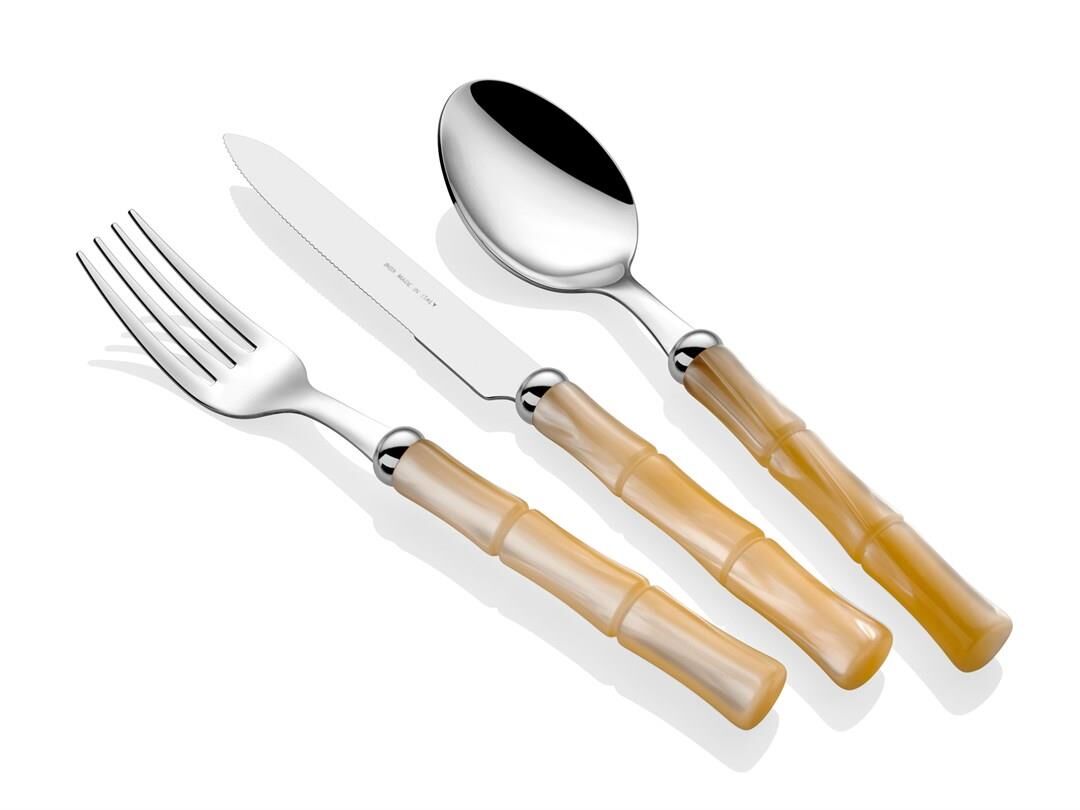 Rivadossi Bamboo Kemik 24 Parça Çatal Bıçak Seti 6 Kişilik