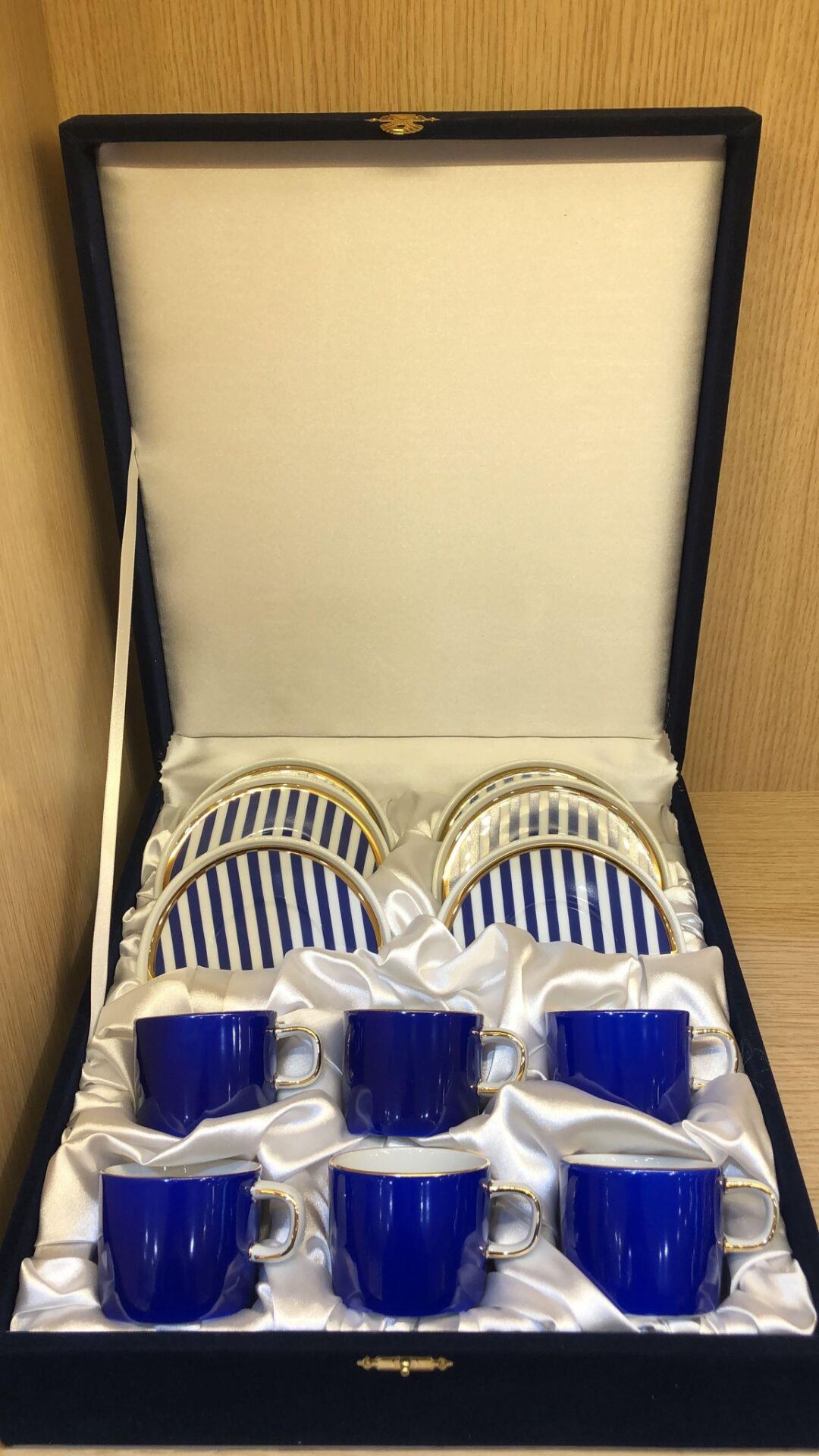 Güral Porselen Altın Yaldızlı  El Dekoru 6 Kişilik Türk Kahve Fincan Takımı