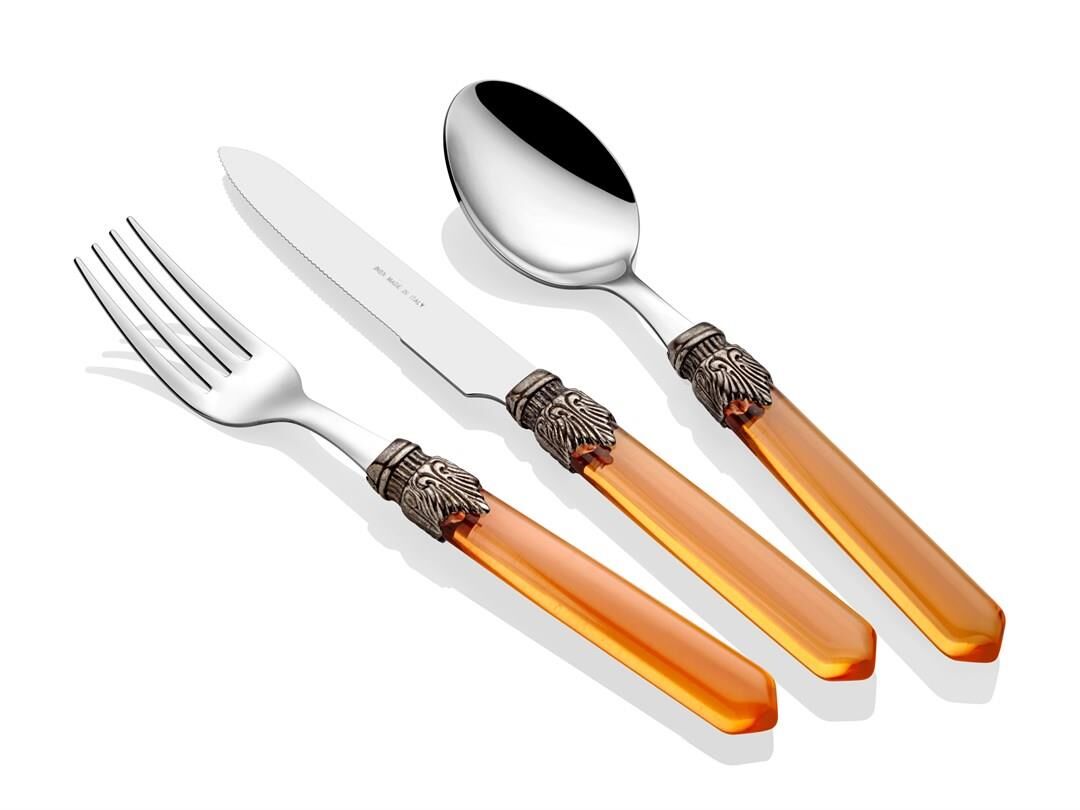 Rivadossi Venezia Kırmızı 24 Parça Çatal Bıçak Seti 6 Kişilik