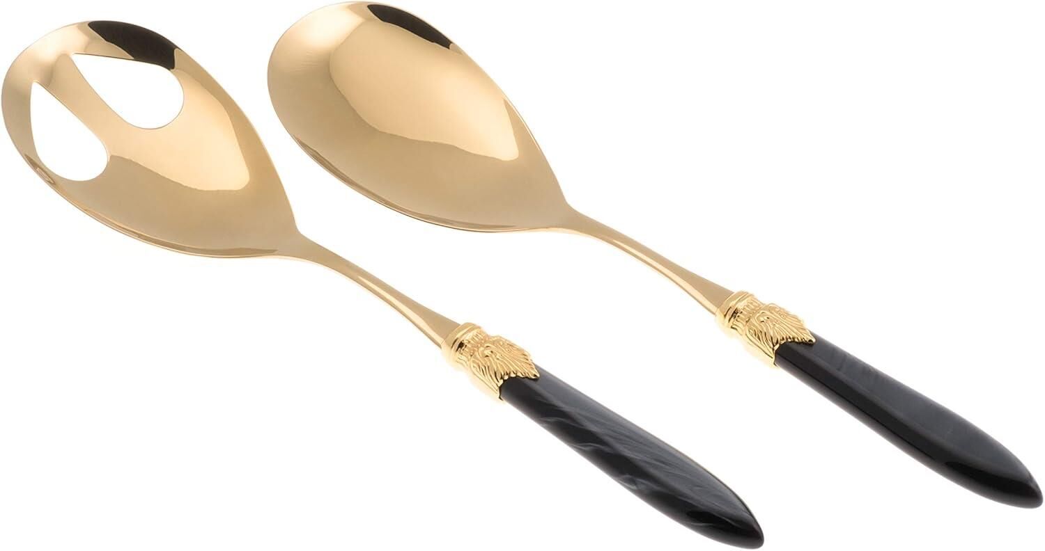 Rivadossi Laura Oro Siyah Salata Servis Seti