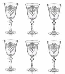 Decorium Ars 1102 Palas Kırmızı Şarap Kadehi Platin 6 lı