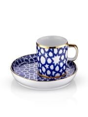 Güral Porselen Altın Yaldızlı El Dekoru 2 Kişilik Türk Kahve Fincan Takımı