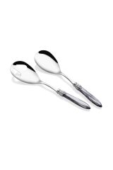 RİVADOSSİ LAURA GRİ RENK GÜMÜŞ TOKA 2 Lİ SALATA SERVİS SETİ