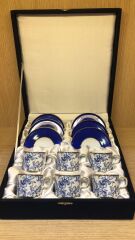 Güral Porselen Altın Yaldızlı  El Dekoru 6 Kişilik Türk Kahve Fincan Takımı