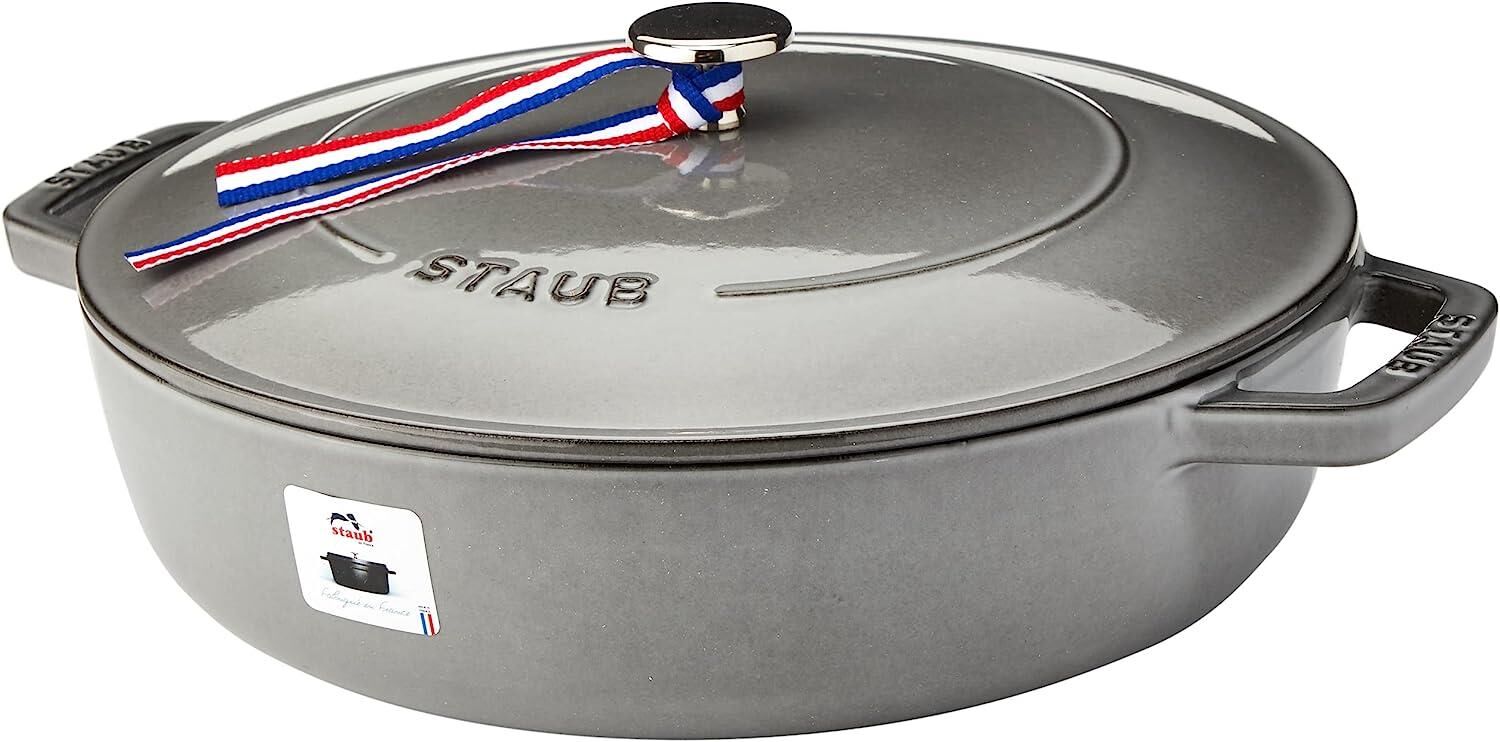 Staub Chistera Yağmur Efektli Kapaklı Döküm Tencere Grafit Gri 28 cm
