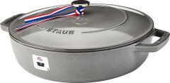 Staub Chistera Yağmur Efektli Kapaklı Döküm Tencere Grafit Gri 28 cm