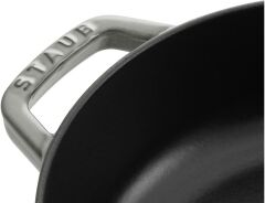 Staub Chistera Yağmur Efektli Kapaklı Döküm Tencere Grafit Gri 28 cm