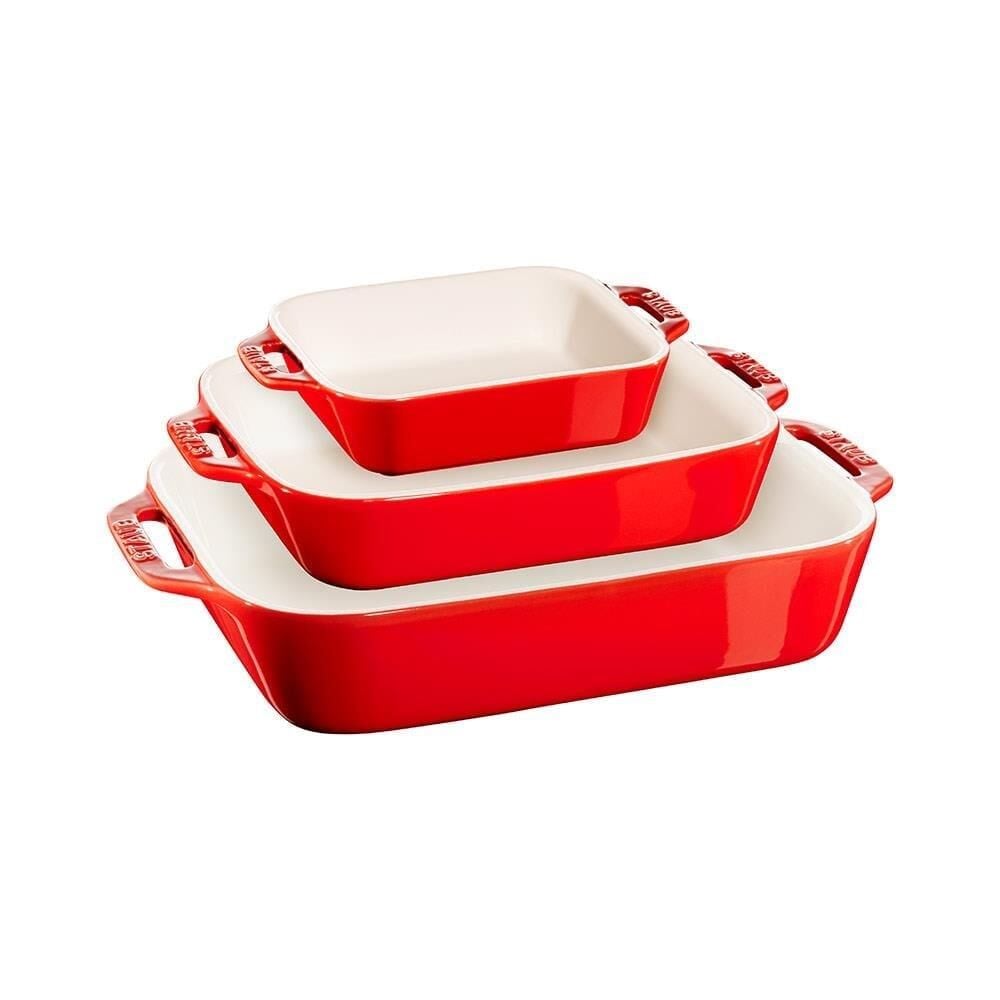 Staub Ceramique Fırın Kabı Seti 3 Parça Kırmızı