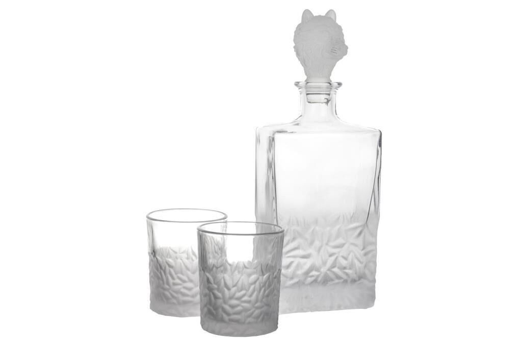 Mikasa Moor Buzlu Kurt Kapaklı Cam Viski Seti 3 Parça 800ml-280ml