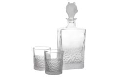 Mikasa Moor Buzlu Kurt Kapaklı Cam Viski Seti 3 Parça 800ml-280ml