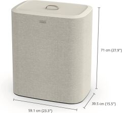 Joseph Joseph Tota 90 L Trio 3 Bölmeli Çamaşır Ayırma Sepeti Ekru