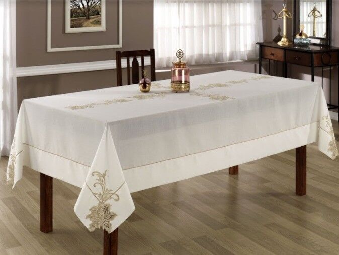 NAZİK HOME ROZY MASA ÖRTÜSÜ PUDRA-KREM