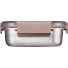 LocknLock Paslanmaz Çelik Fırın - Saklama Kabı Dörtgen Kilitli 310 ml - Kahverengi